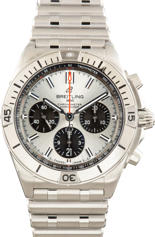 Pre-Owned Breitling Silver Dial Chronomat B01 42 Stainless Steel