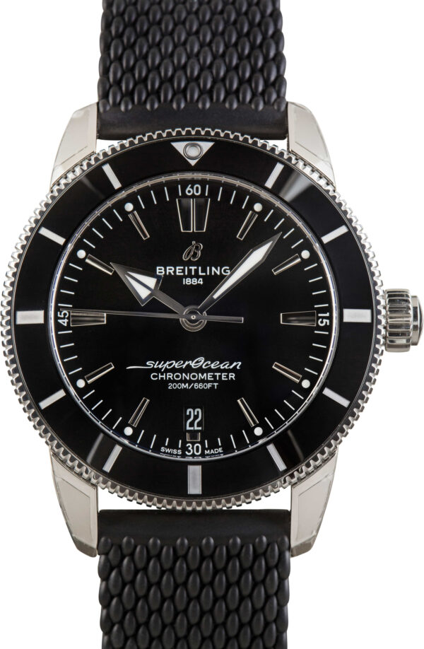 Breitling Black Dial Superocean Heritage B20 Automatic 44 Steel on Rubber