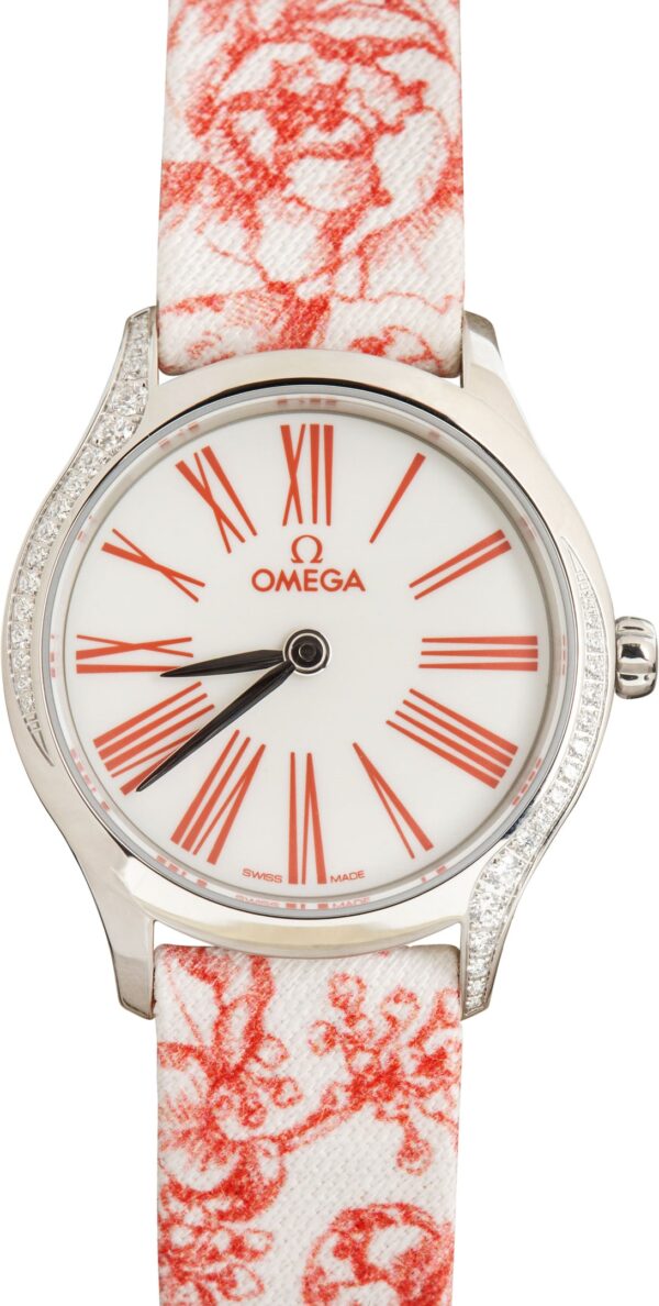 Omega De Ville Mini Tresor Steel on Red Toile de Jouy