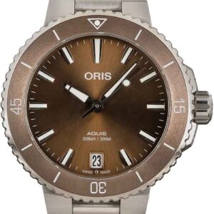 Oris Aquis Date Brown Stainless Steel Brown Dial