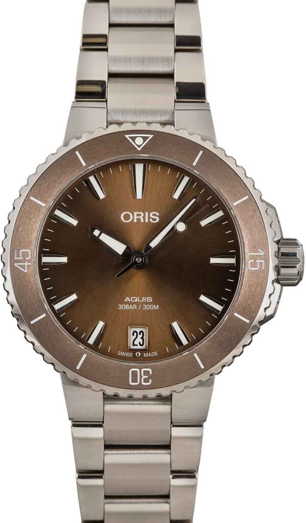 Oris Aquis Date Brown Stainless Steel Brown Dial