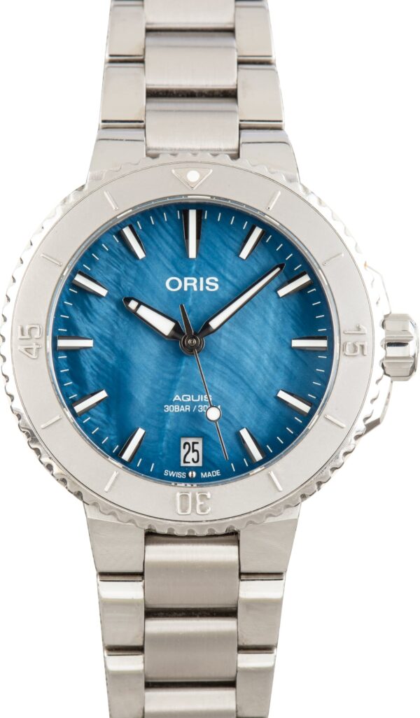 Oris Aquis Date Stainless Steel Blue Mother Of Pearl Dial