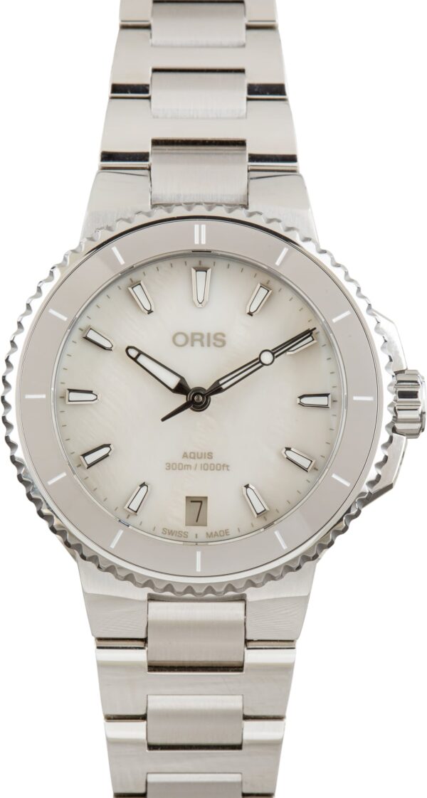 Oris Aquis Date Cream Mother of Pearl Dial