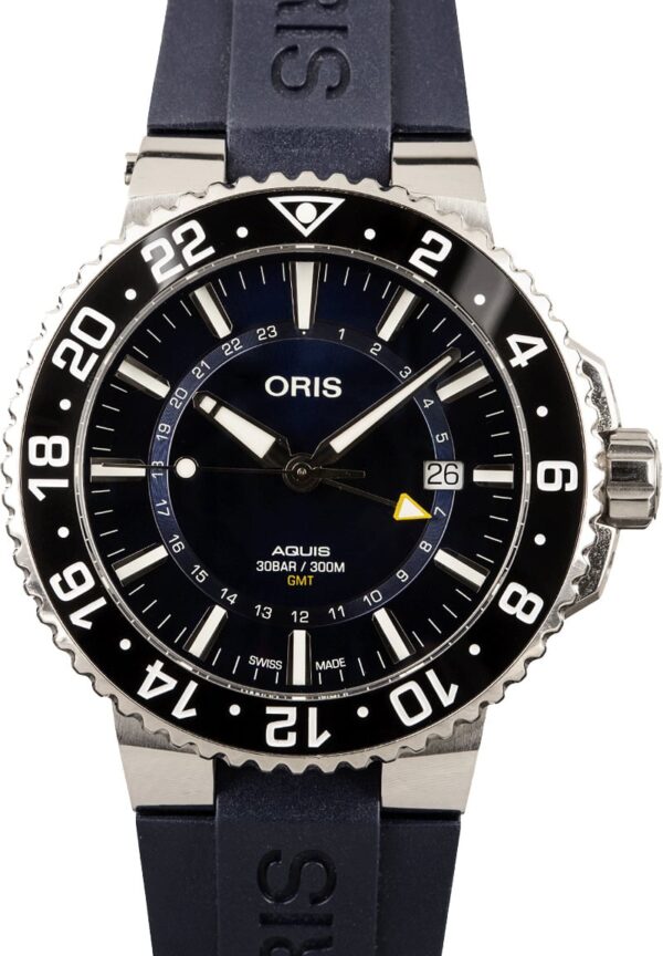Oris Aquis Date GMT Blue Dial & Rubber Strap