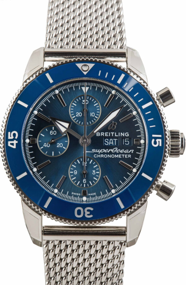 Breitling Blue Superocean Heritage Chronograph 44 Steel on Rubber