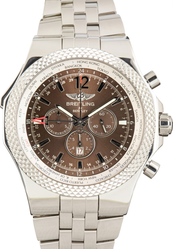 Used Breitling Bentley GMT Stainless Steel Brown Dial