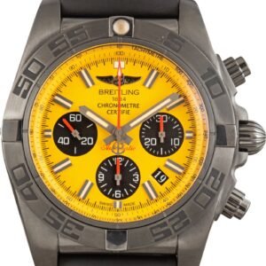 Pre-Owned Yellow Dial Breitling Chronomat 44 Blacksteel