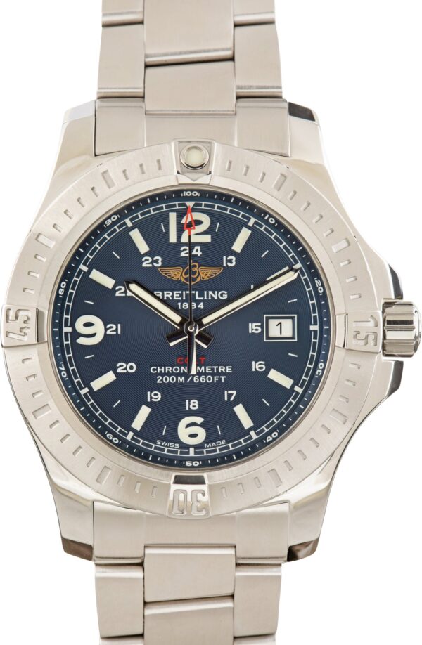 Pre-Owned Breitling Colt Quartz 44 Stainless Steel Blue Dial