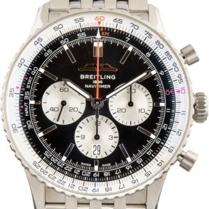 Used Stainless Steel Breitling Navitimer B01 Chronograph 46 Black Dial