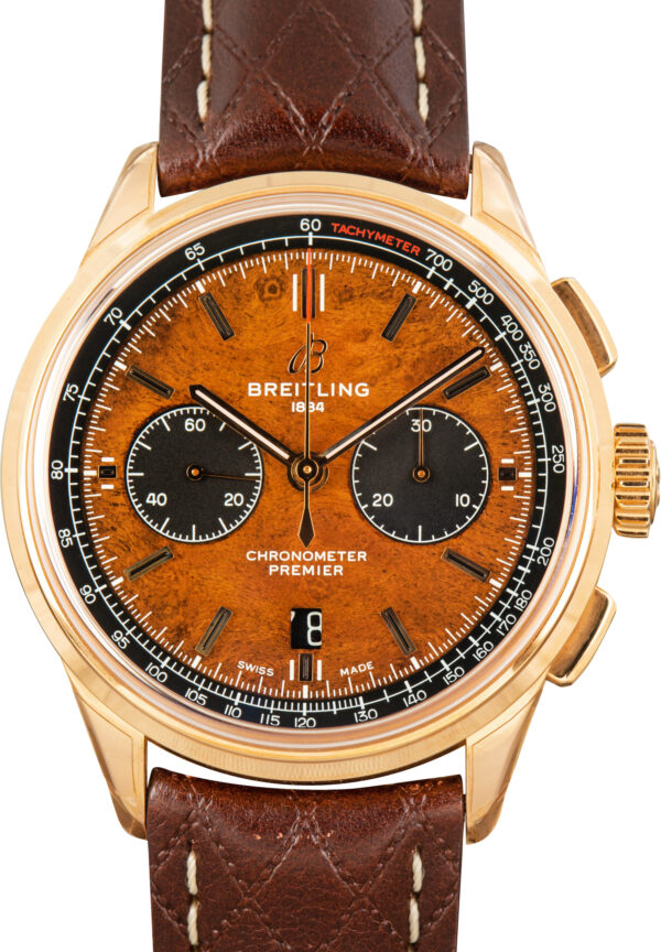 Used Breitling Premier B01 Chronograph 42 Bentley Centenary Burl Elm Dial