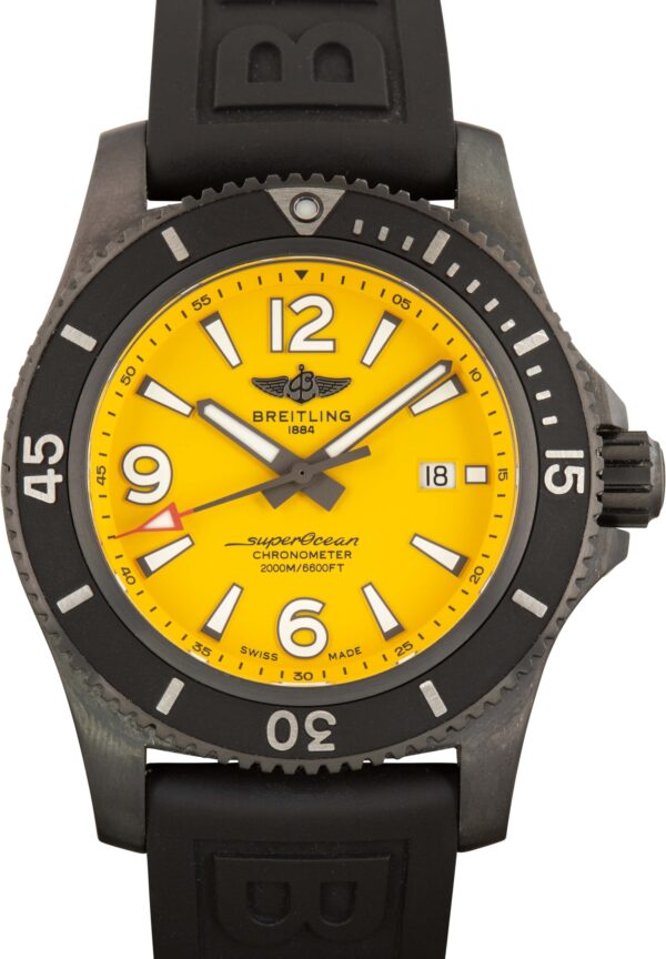 Used Yellow Dial Breitling Superocean Automatic 46 Black Steel