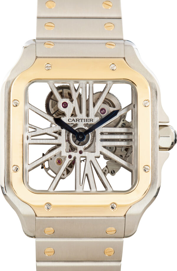Pre-Owned Santos de Cartier Ref WHSA0019 Skeleton Dial