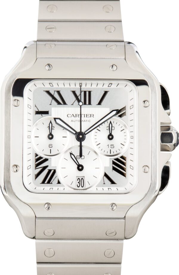 Used Santos de Cartier Ref WSSA0083 Stainless Steel Large Model