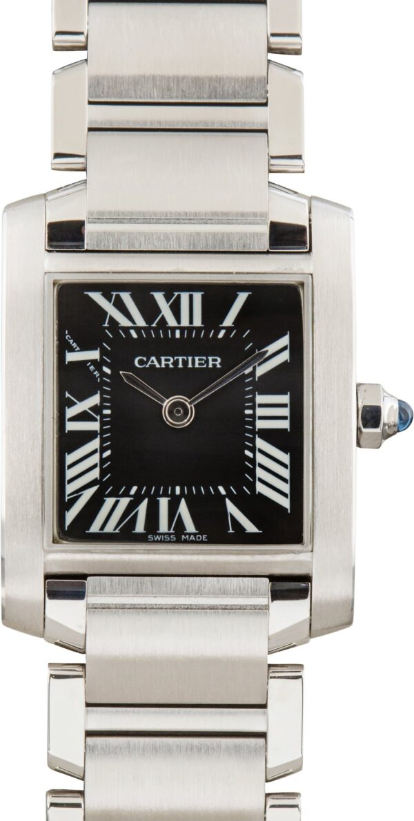 Pre-Owned Cartier Tank Francaise Ref W51026Q3 Black Roman Dial