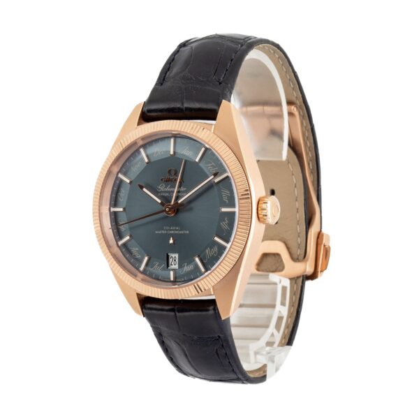 Omega Constellation Globemaster Blue Dial Sedna Gold on Leather