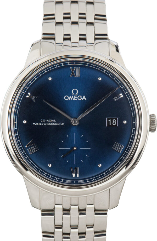 Used Steel Omega De Ville Prestige Blue Dial