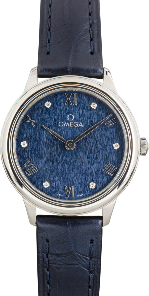 Pre-Owned Stainless Steel Omega De Ville Prestige Blue Roman Dial