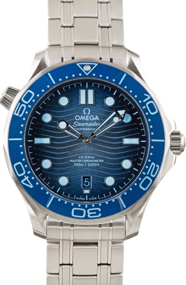 Used Steel OMEGA Seamaster Diver 300M Summer Blue Wave Dial