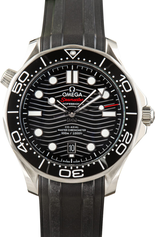 Pre-Owned Stainless Steel Black Wave Dial Omega Seamaster Diver 300M
