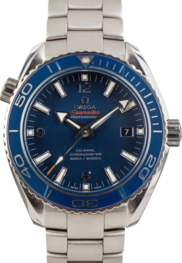 Used Titanium Omega Seamaster Planet Ocean 600M Blue Dial