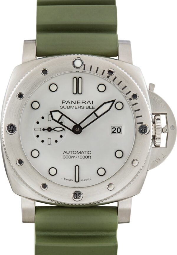 Pre-Owned Panerai Submersible Ref PAM01595 White Dial