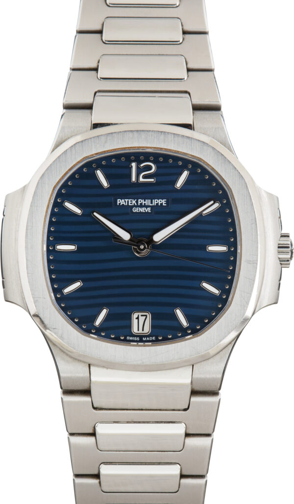 Pre-Owned Ladies Patek Philippe Nautilus Ref 7118 Blue Wave Dial