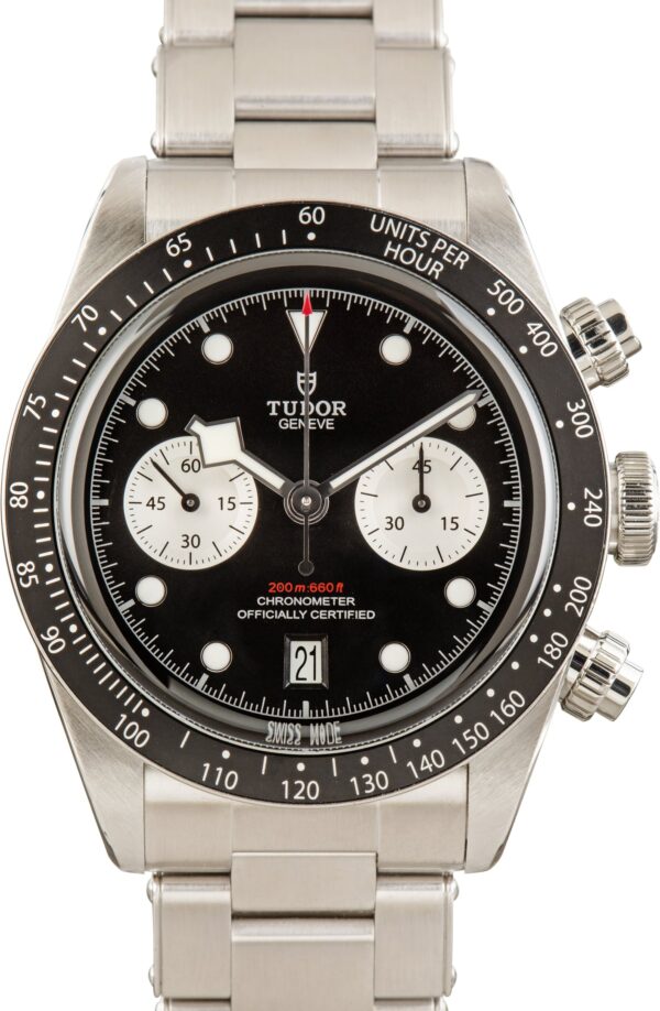 Pre-Owned Steel Tudor Black Bay Chrono 79360N Black Dial